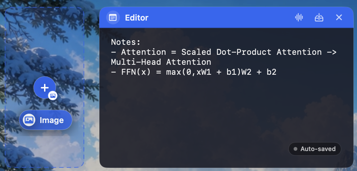 A real Vibes editor pane making room for a new image pane